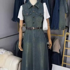 批发无袖休闲风女装欧美风时尚<b class='q'>连衣裙</b>复古夏季长裙潮流