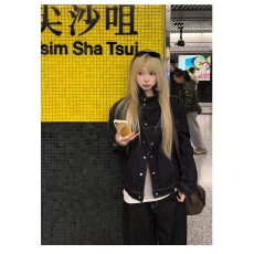 批发美式复古廓形设计感牛仔外套2026新品<b class='q'>秋</b>冬男女宽松休闲百搭夹克衣