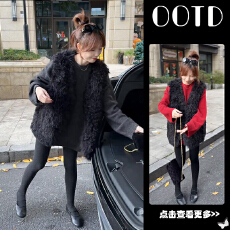 批发秋季流行穿搭一整套女2025新款圆领针织衫毛绒外套<b class='q'>打底裤</b>三件套