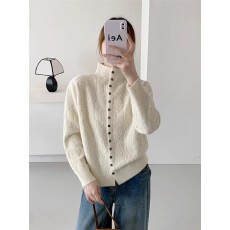 批发半高领长毛<b class='q'>欧根纱</b>套头针织衫[1881