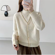 批发半高领长毛<b class='q'>欧根纱</b>套头针织衫[1881]