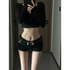 批发美式辣妹低腰紧身弹力牛仔超短裤女夏季新款修身显瘦阔腿包臀<b class='q'>热裤</b>