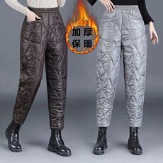 批发<b class='q'>外贸出口</b>意大利尾单轻薄羽绒棉裤女防风保暖休闲拼接时尚百搭靴裤