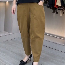 批发2025新款中老年洋气妈妈裤子松紧腰宽松高腰显瘦<b class='q'>哈伦裤</b>九分裤