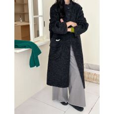 批发2025秋冬新款双面羊绒大衣韩系立领单排扣中长款假包毛呢外套女