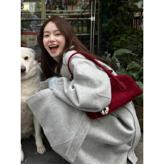 批发高级感双面羊绒大衣<b class='q'>女</b>2025秋冬新款韩系小个子长款显瘦羊毛呢<b class='q'>外套</b>