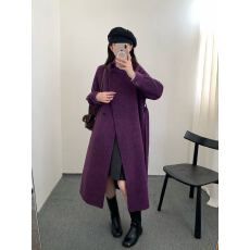 批发2026秋冬新款双面羊绒大衣女长款<b class='q'>韩国</b>外贸立领时尚百搭羊毛呢外套