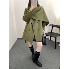 批发2026秋冬新款双面羊绒大衣女中长款<b class='q'>韩国</b>外贸时尚百搭设计毛呢外套