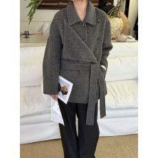 批发2026秋冬新款双面羊绒大衣女短款<b class='q'>韩</b>国外贸设计时尚休闲羊毛呢外套