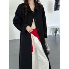 批发2026秋冬新款双面羊绒大衣女长款韩国外贸百搭设计优雅羊毛<b class='q'>呢外套</b>