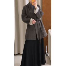 批发2026秋冬新款<b class='q'>双面</b><b class='q'>羊绒</b><b class='q'>大衣</b>女中长款日本外贸时尚设计优雅毛呢外套