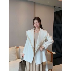 批发2026秋冬新款双面羊绒大衣女<b class='q'>短</b>款日本外贸甜美百搭系带羊毛呢外套