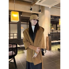 批发2026秋冬新款双面羊绒大衣女<b class='q'>短</b>款日本外贸系带连帽设计羊毛呢外套
