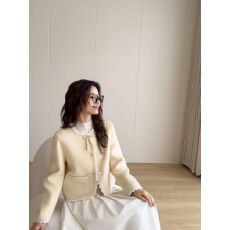 批发2026秋冬新款<b class='q'>双面</b><b class='q'>羊绒</b><b class='q'>大衣</b>女短款韩国贸易甜美时尚百搭羊毛呢外套