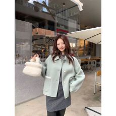 批发2026秋冬新款<b class='q'>双面</b><b class='q'>羊绒</b><b class='q'>大衣</b>女短款韩国贸易清新气质时尚羊毛呢外套