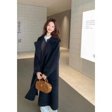 批发2026秋冬新款<b class='q'>双面</b><b class='q'>羊绒</b><b class='q'>大衣</b>女长款韩国贸易休闲立领时尚羊毛呢外套