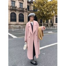 批发2026秋冬新款<b class='q'>双面</b><b class='q'>羊绒</b><b class='q'>大衣</b>女长款韩国贸易清新百搭时尚羊毛呢外套