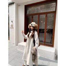 批发2026秋冬新款<b class='q'>双面</b><b class='q'>羊绒</b><b class='q'>大衣</b>女长款韩国贸易优雅时尚立领羊毛呢外套
