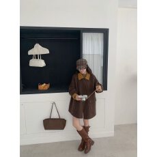 批发2026<b class='q'>秋</b>冬新款双面羊绒大衣女中长款韩国贸易休闲设计百搭毛呢外套