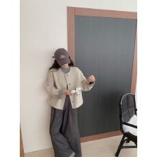 批发2026<b class='q'>秋</b>冬新款双面羊绒大衣女短款日本贸易休闲气质百搭羊毛呢外套