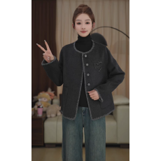 批发2026秋冬<b class='q'>新款</b>双面羊毛大衣女短款韩国外贸休闲通勤日常毛呢外套