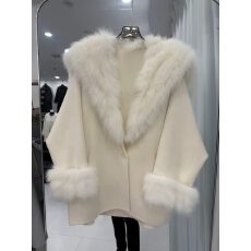 批发2026秋冬新款双面羊毛大衣女短款俄罗斯外贸甜美慵懒舒适毛呢外套