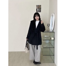 批发2026秋冬新款双面羊毛大衣女中长款韩国外贸慵懒风休闲羊毛呢外套