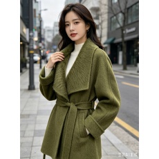 批发2026秋冬新款双面羊毛大衣女中长款韩国外贸休闲清新通勤毛呢外套