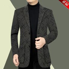 批发重磅加厚西装男外套<b class='q'>秋</b>冬季中年男士新款休闲西服毛呢加厚夹克