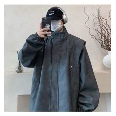 批发高品质皮衣宽大版型外贸外套男女街潮牌港日系原宿风韩版宽松夹克