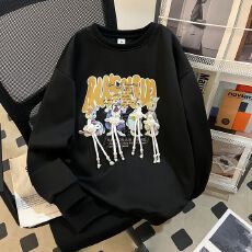 批发特价实拍 特<b class='q'>大码</b>300斤华棉薄款300克/加绒400克圆领印花卫衣女