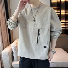 批发男士<b class='q'>潮</b>牌卫衣2025春秋季新款青少年简约<b class='q'>潮</b>流宽松圆领体恤上衣服