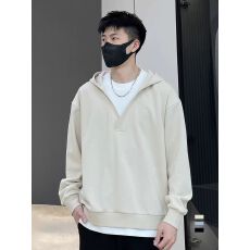 批发假两件连帽卫衣男款春<b class='q'>秋</b>季重磅拼接套头衫宽松时尚百搭大码外套