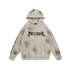 美式水洗做旧刺绣连帽卫衣男女春秋oversize废土风情侣款外套