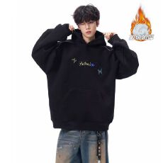 男情侣日系宽松连帽衫外套上衣2025秋冬新款国潮牌卫衣