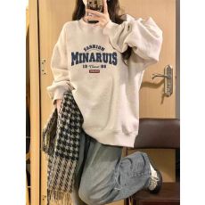 官图 实价 仿棉华棉复合-薄款310g加绒400g 圆领卫衣女秋冬