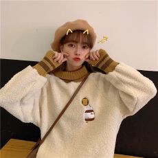 2025新款学院风棒球服外套秋季半高领宽松开衫设计感长袖