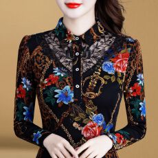 批发加绒打底衫 秋冬季新款衬衫领加绒保暖<b class='q'>T</b><b class='q'>恤</b>上衣打底衫厚