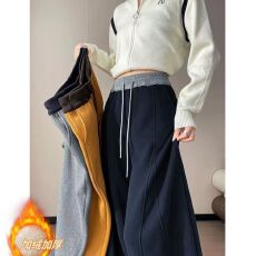 批发冬季新款加绒加厚<b class='q'>时尚</b>高腰弯刀裤宽松阔腿<b class='q'>休闲</b>香蕉裤