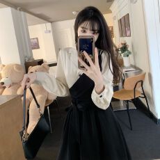 批发2026早秋新款法式气质假两件<b class='q'>西装</b>连衣裙女<b class='q'>大码</b>轻熟风高级感裙子