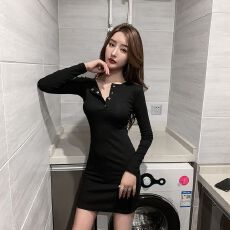 批发德绒加厚秋冬修身女士连衣裙女2025中长款内搭显瘦包臀显瘦<b class='q'>打底裙</b>