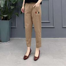 批发休闲裤女100%纯棉新款棉麻2026春秋大码宽松<b class='q'>哈伦裤</b>高腰显瘦<b class='q'>九分裤</b>