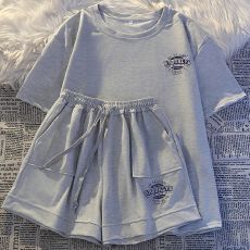 批发夏季短袖<b class='q'>短裤</b>两件套舒适<b class='q'>休闲</b>运动套装女夏天搭配一整套套装潮外穿