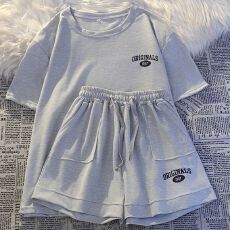 批发夏季短袖<b class='q'>短裤</b>两件套舒适<b class='q'>休闲</b>运动套装女夏天搭配一整套套装潮外穿