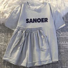 批发夏季短袖<b class='q'>短裤</b>两件套舒适<b class='q'>休闲</b>运动套装女夏天搭配一整套套装潮外穿