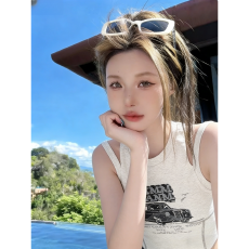 批发【官图 随心裁<b class='q'>莫代尔</b>260克1*1】美式辣妹性感灰色吊带背心<b class='q'>夏季</b>