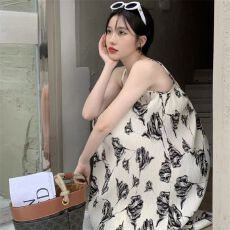批发绉布女夏季卡通可爱宽松大码裙女网红甜美家居服<b class='q'>外贸</b>