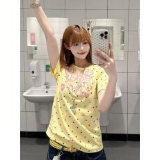 批发发泡印花 【40支奥代尔210克纯棉】短袖女