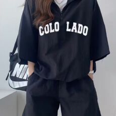 批发<b class='q'>韩版</b><b class='q'>运动服</b>套装女夏季新款短袖短裤校园风可爱少女跑步两件