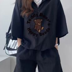 批发<b class='q'>韩版</b><b class='q'>运动服</b>套装女夏季2026新款短袖短裤校园风可爱少女跑步两件